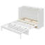 Lit escamotable pleine grandeur avec grands tiroirs de rangement, armoire-lit peu encombrante, conception en rotin, capacité robuste de 400 lb, blanc-746185402