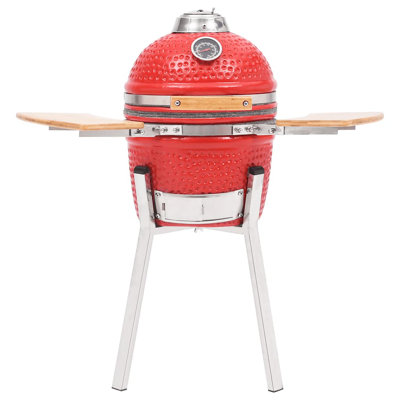Kamado Portable Liquid Propane Gas and Charcoal Grill with Side Burner