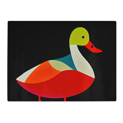 Luminous Abstract Duck  Glass Chopping Board