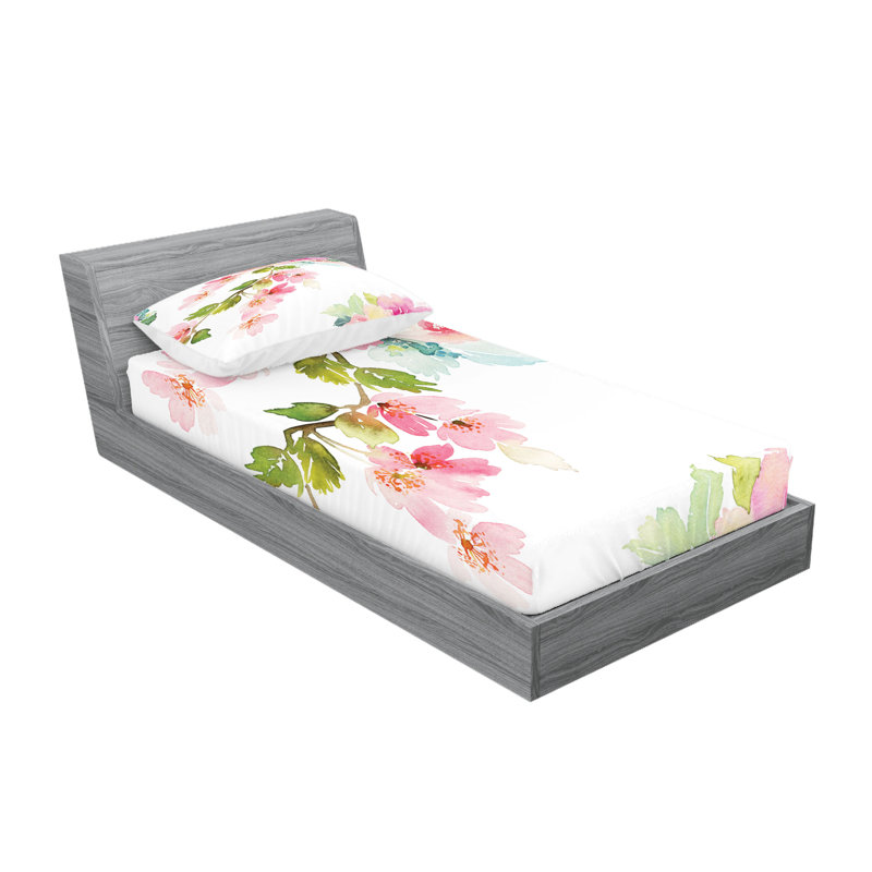 Multicolore ensemble de draps et taies décoratives à motif floral Ambesonne