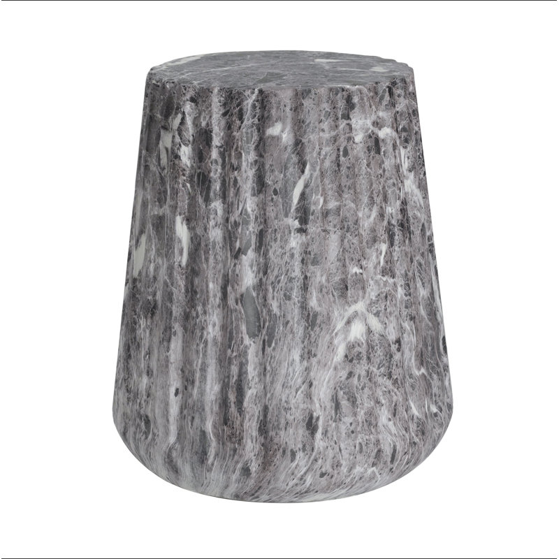 Outdoor Cleme Carved Side Table, Brown
