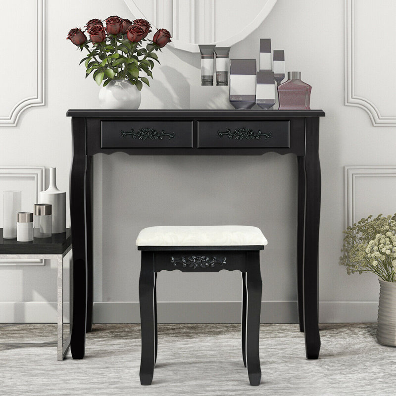 Tabouret de coiffeuse Cadence, Noir