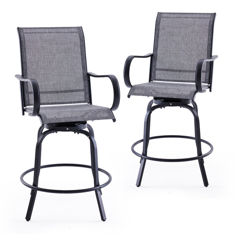 Tabourets de bar pivotants durables, structure en métal, style moderne pour l'extérieur