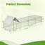 Grand poulailler en métal de 26 pi x l 6,7 pi x 6,6 pi, cage à poules, cage de poulailler en fil de fer galvanisé, cages à lapins avec couvercle imperméable et anti-ultraviolet pour l'extérieur-532635722