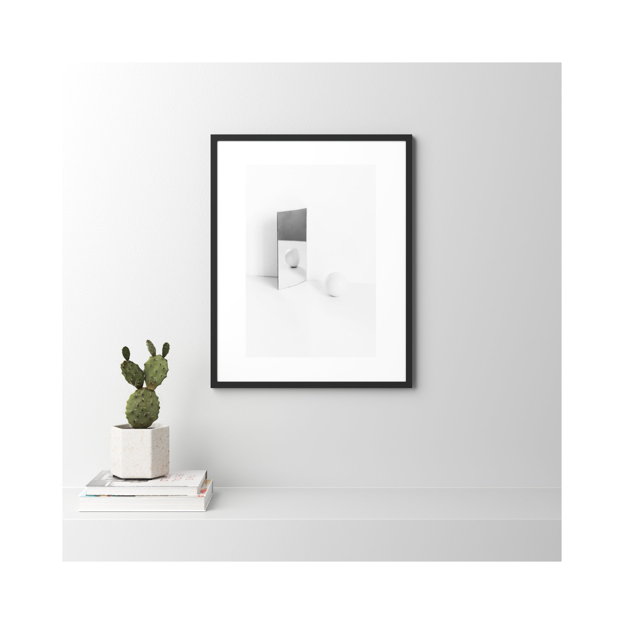 Ludovico White Still Life 2 by Svetlana Smirnova - Picture Frame Painting, 30" H x 24" W x 1.25" D, Black