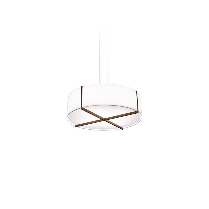 Plura 1 - Light LED Pendant, Dark Stained Walnut, Brushed Aluminum, 3000