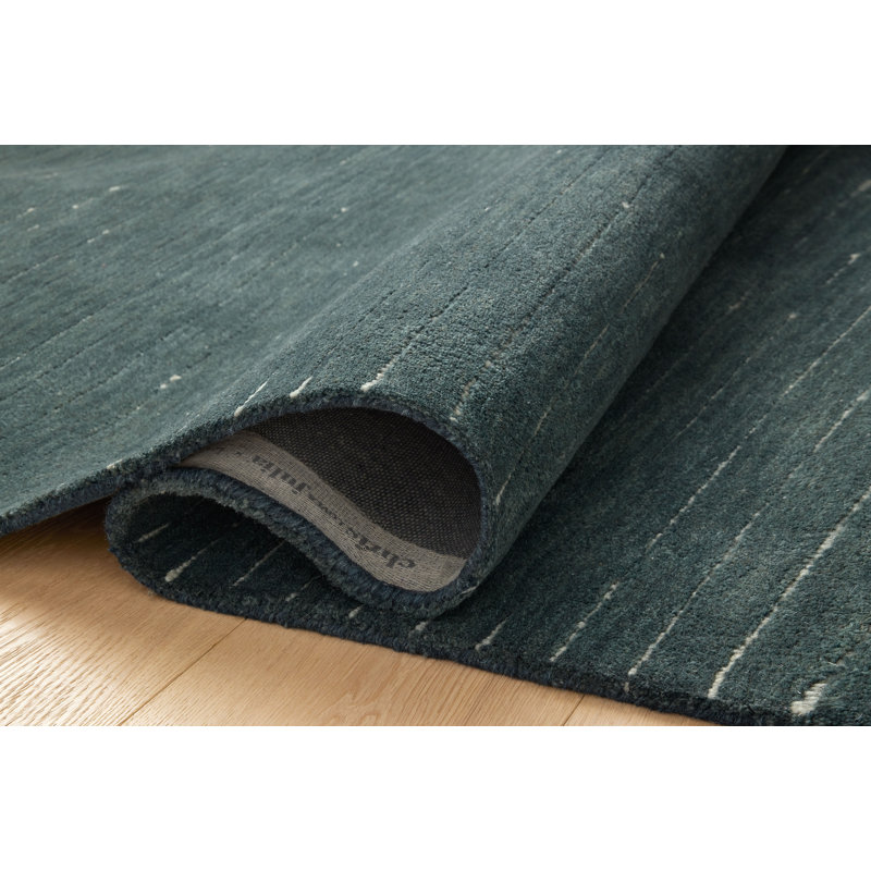 Chris Loves Julia x Loloi Henry Area Rug, Square 1'6", Denim/Ivory