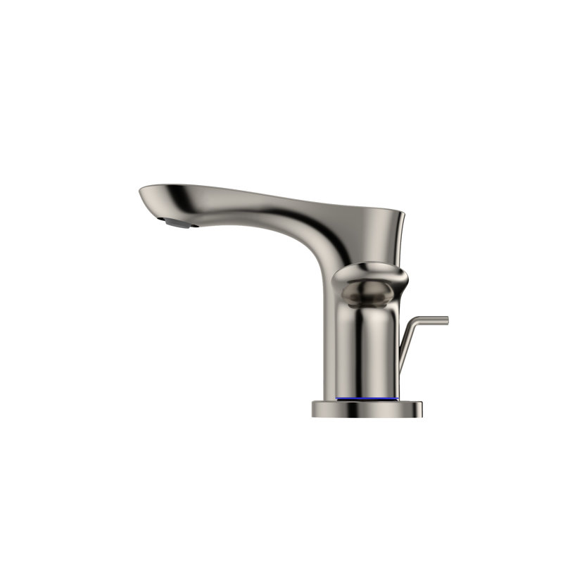 Double Handle Bathroom Faucet with Drain Assembly, Polished Nickel