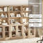 Buffet en bois de 240 cm de large avec portes vitrées et étagères réglables, meuble de rangement de 183 cm de haut pour salle à manger et cuisine-1303297519