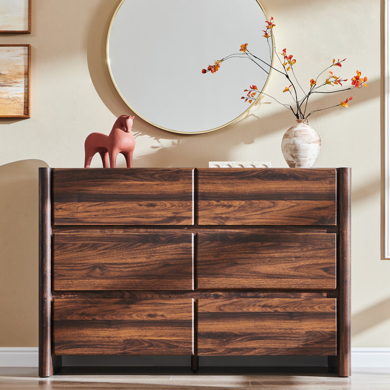 Commode 6 tiroirs Bolanos, Brun