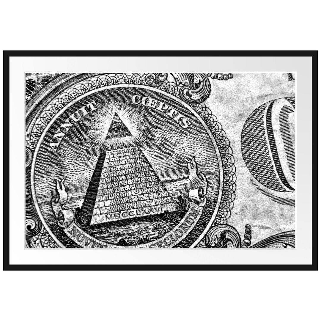 Gerahmtes Poster Illuminati Pyramid Dollar