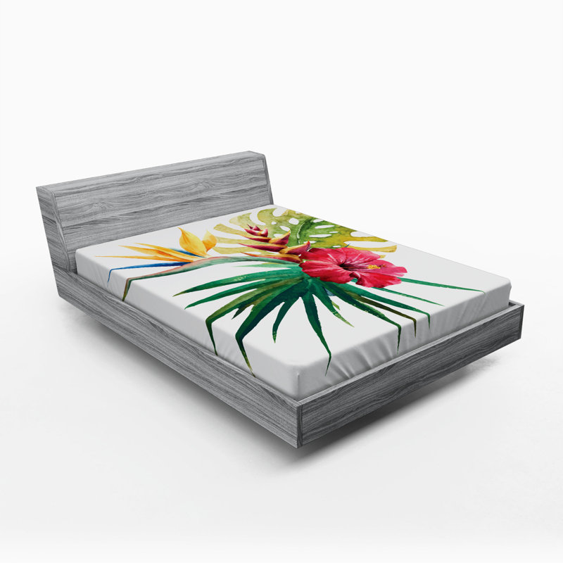 Microfiber Floral Fitted Sheet, Full Fitted Sheet
