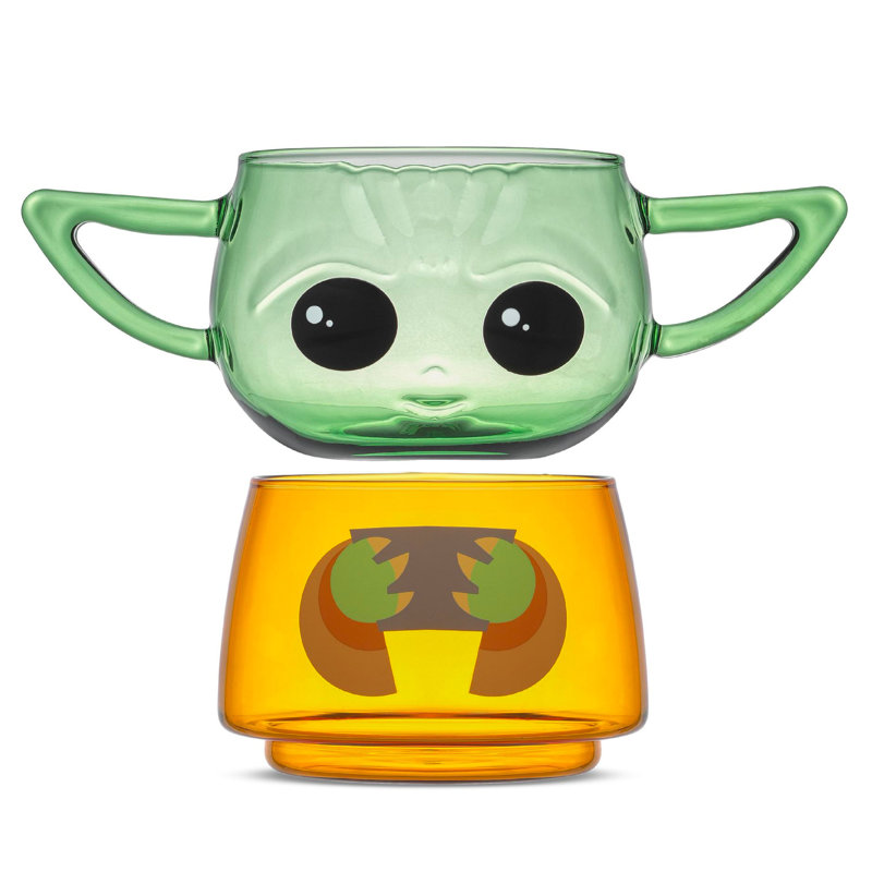 JoyJolt Star Wars Stackable Character Collection Grogu Stackable Glasses - 8 oz