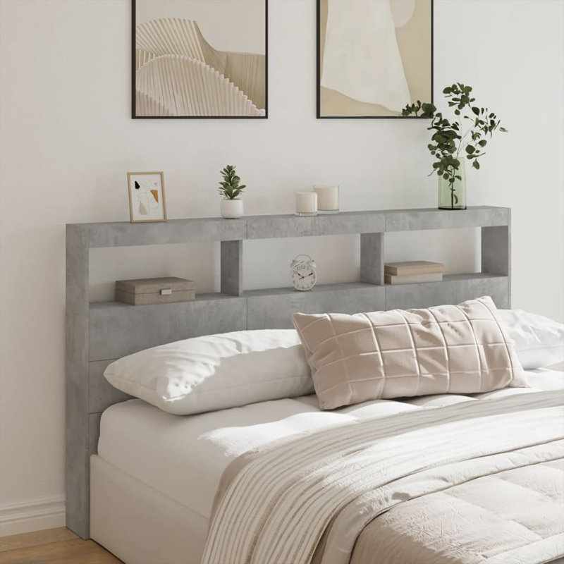 Cedria Headboard, Super King - 180 x 200 cm, Concrete Grey