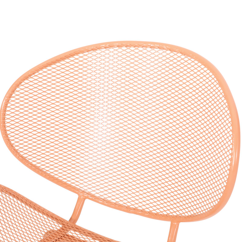 Powder-Coated Iron Chairs , Narrow Backrests, 25.5"D, Orange Retro Shell Chair  2 , Angled Legs, 24.07"W X 25.5"D