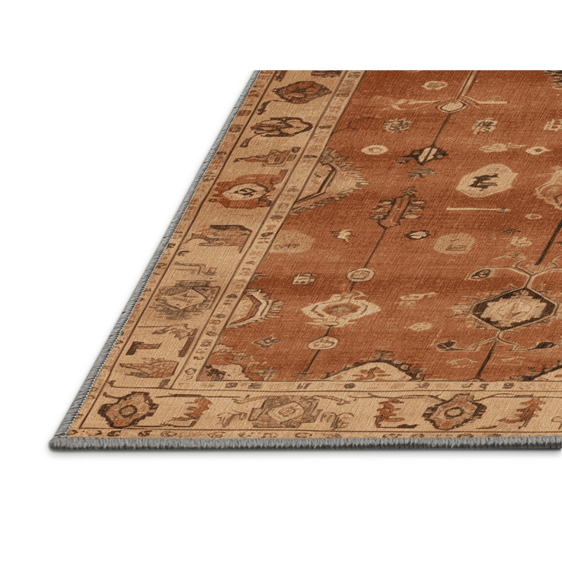Tapis brun lavable à la machine, Carré 8 pi