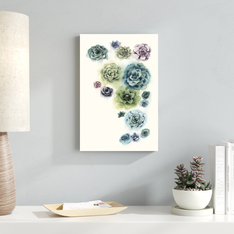 «Succulent Cluster I», peinture sur toile, H 18 po x l 12 po
