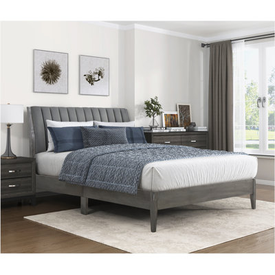 Upholstered Platform Bed by Benjara