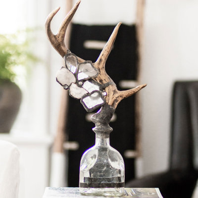 Bouteille décorative en bois Antler