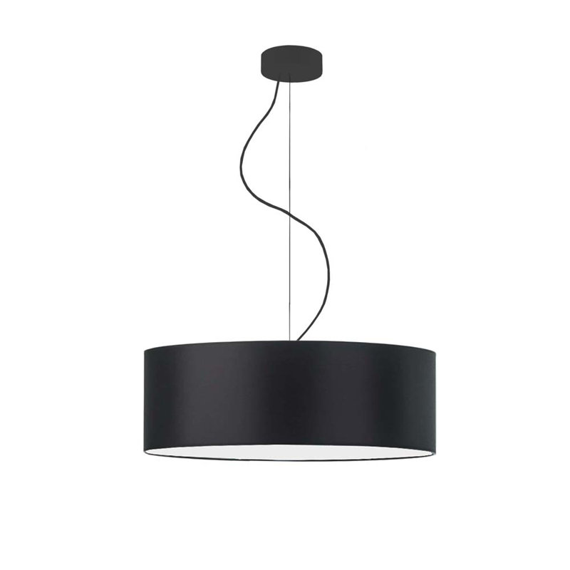 Aubryelle 3 - Light Drum Pendant, Black, Black, 120cm H x 50cm W x 50cm D