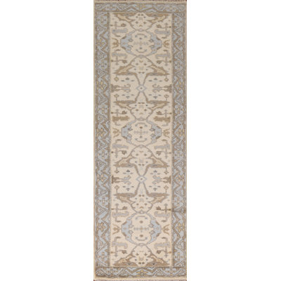 Tapis de couloir oriental fait à la main Oushak 3 x 10