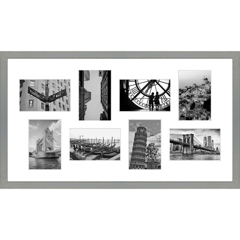 Kyouko Wood Picture Frame with Mat, Light Grey