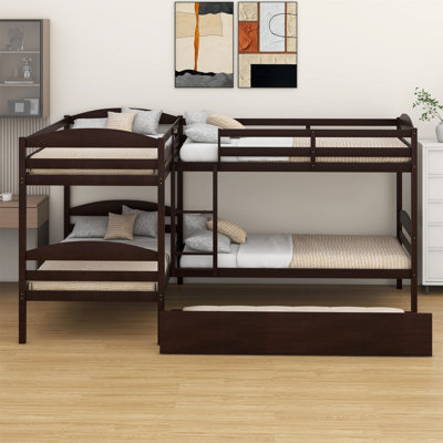L-Shaped Bunk Bed With Trundle