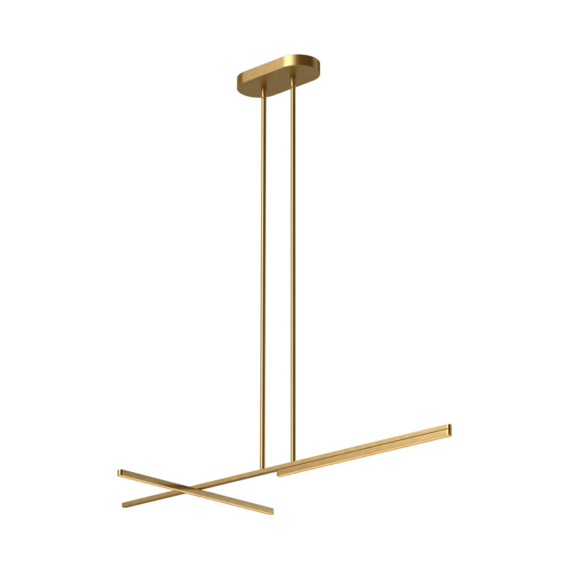 Shift 1 - Light LED Pendant, Brushed Gold, 1.25" H x 48.13" W x 0.63" D