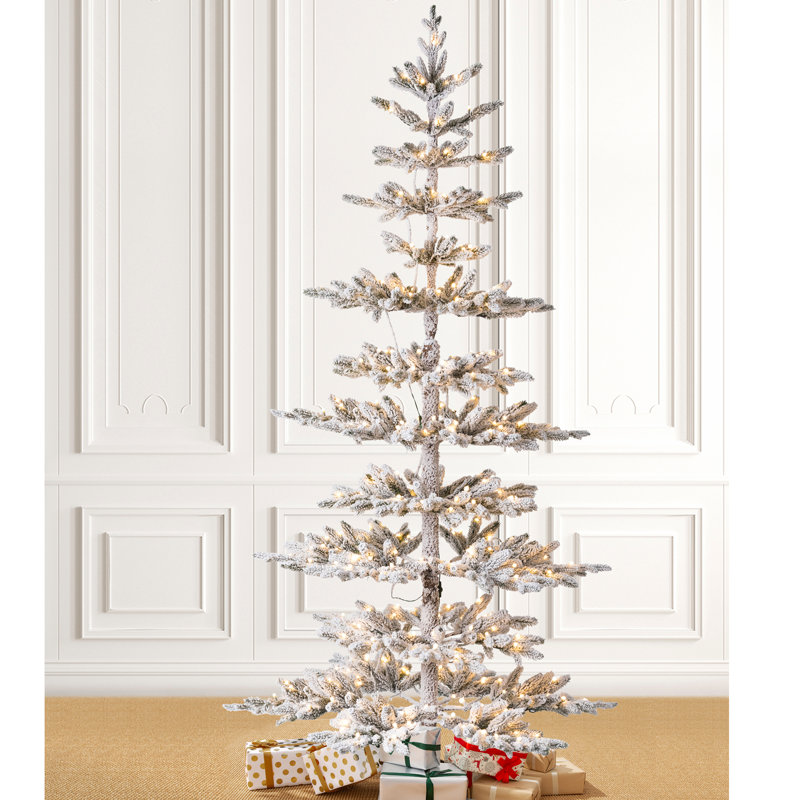 Johvan Slender Green Most Realistic Fir Christmas Tree with LED Lights, 7'