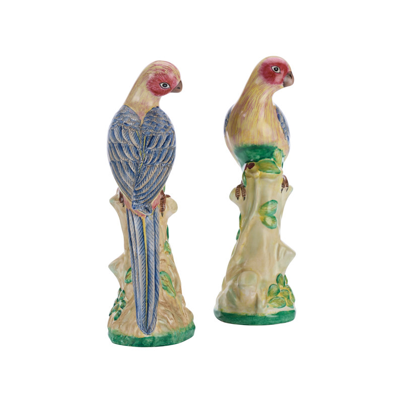 2 Piece Porcelain Bird Figurine Set