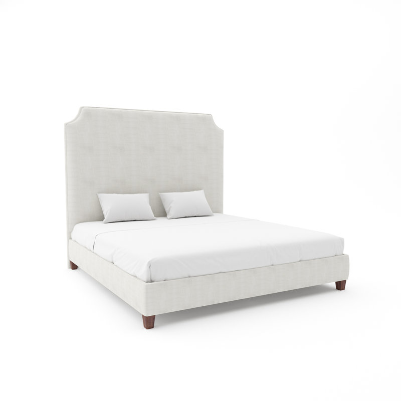 Caldwell Custom Upholstered Bed with 9" Rails, Maestro Ultra Performance Linen, Rich Tobacco, King