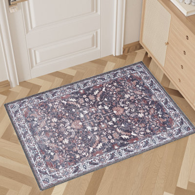 Zehorit Machine Washable Vintage Area Rug For Living Room, Hallway Runner, Entryway Rug