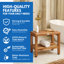 EcoDecors Rectangular Teak Shower Bench With Shelf-25158389