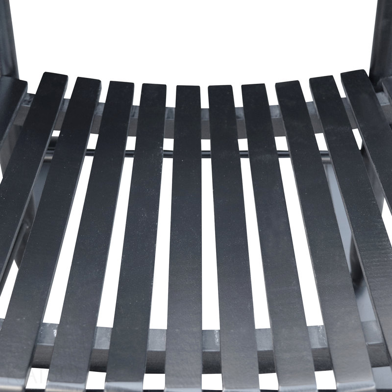 Chaise berçante en bois noir sans passe-partout