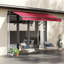 Auvent de balcon rétractable 10 pi x 8 pi en rouge. Et eau. Aluminium. Manivelle manuelle. Plateforme, compatible avec la cour. Option de fixation multi-surfaces. Sunshade Protection Patio - Protection rouge. Manivelle, cadre en aluminium