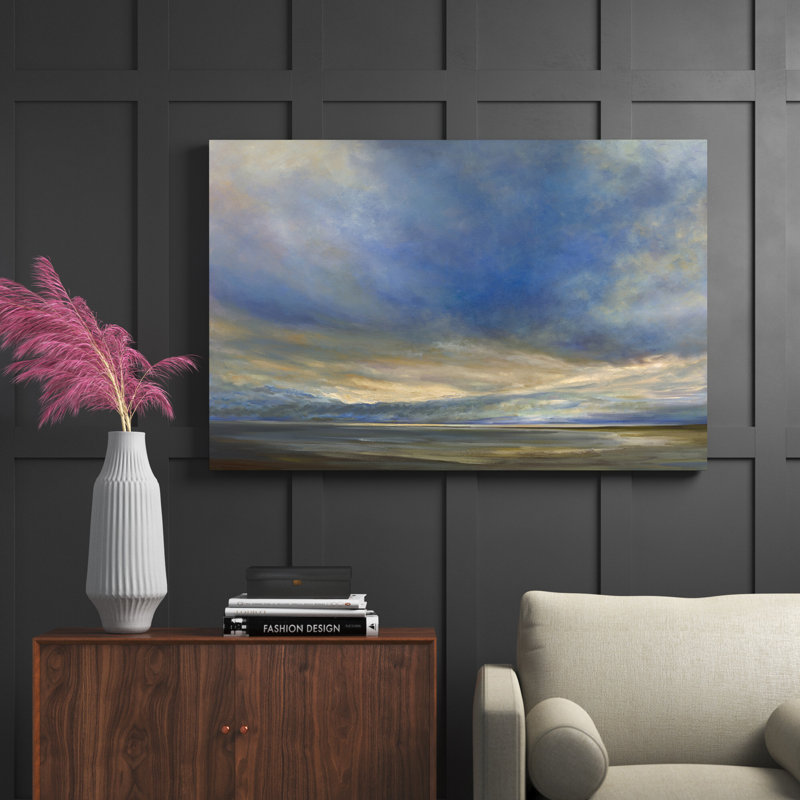 Clouds on the Bay II by Sheila Finch - Painting, Wrapped Canvas, 81cm H x 122cm W