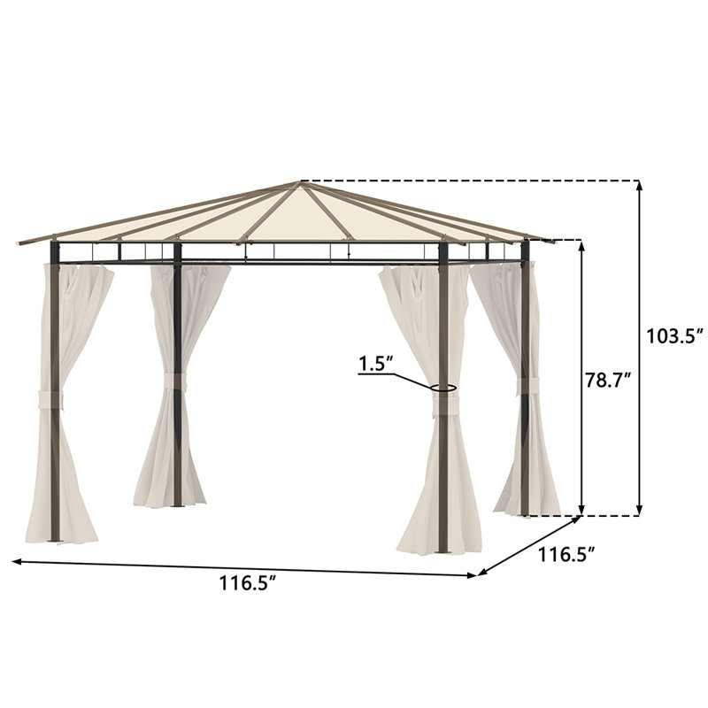10 pi L 10 pi D Pavillon de jardin en acier