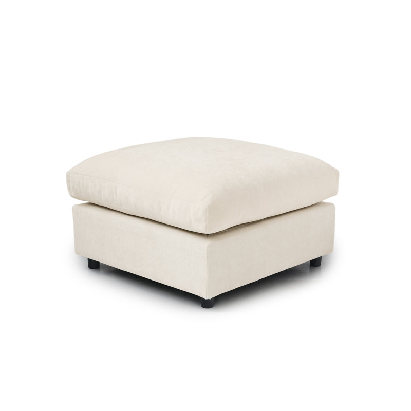 Kessi 33.5" Upholstered Ottoman, Beige