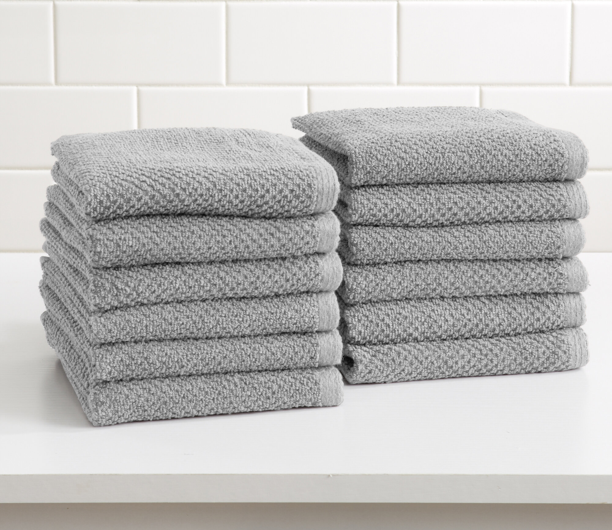 Morgan 6pc Washcloth Set | White | One Size | Bath Towels Washcloths