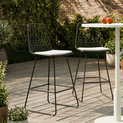 Nico Metal Outdoor 26.25'' Counter Stool with Cushion