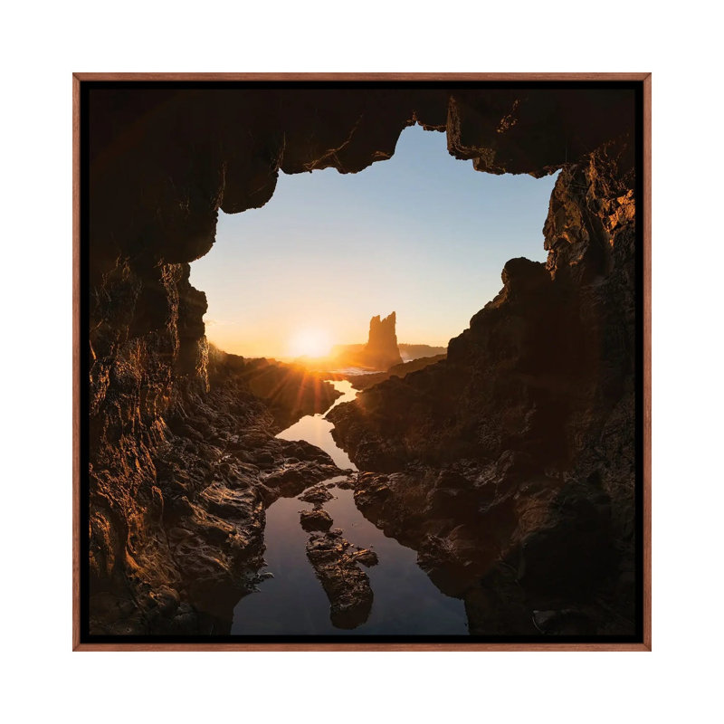 Rock And Cave by Jingshu Zhu - Floater Frame Print on Canvas