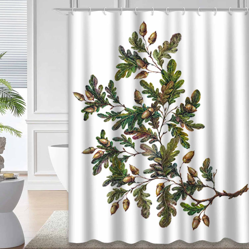 Aquarelle, branche, feuilles, automne, baroque, bordure bohème botanique avec 12 crochets, L 72 po x l 84 po