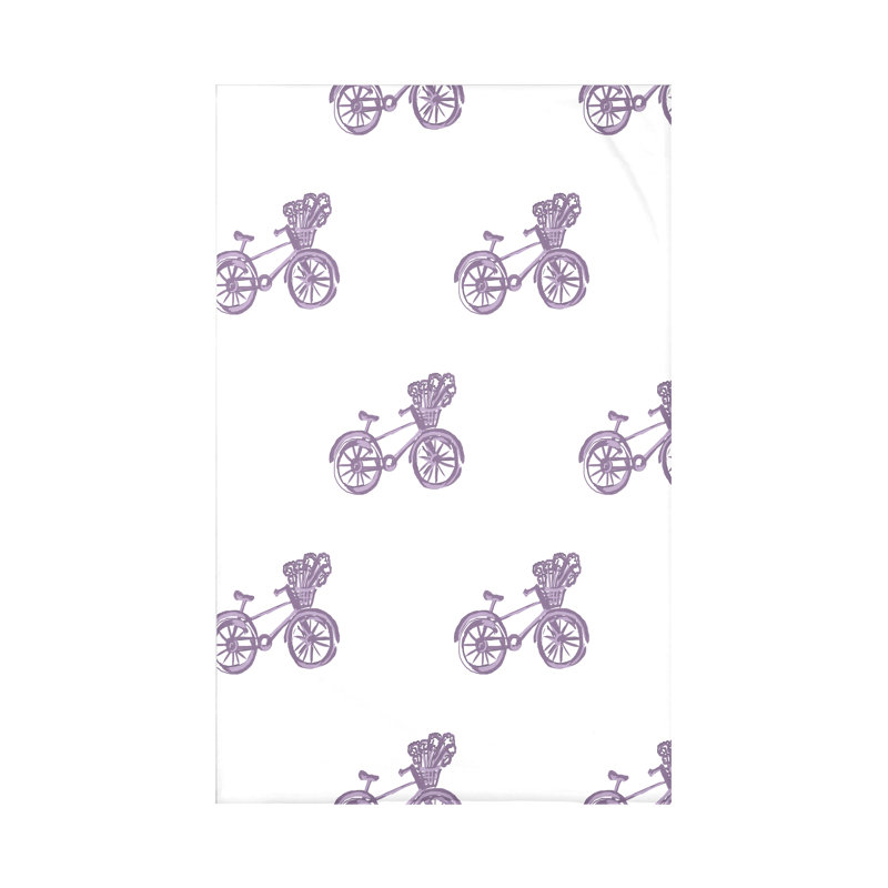 Jeté polaire Bicyclettes, L 60 po x l 50 po x P 0,5 po, Hyacinthe