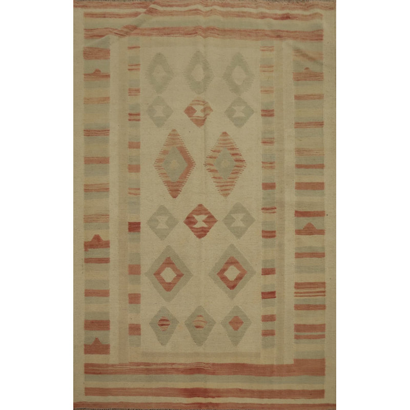 Tapis géométrique en laine 5 x 7