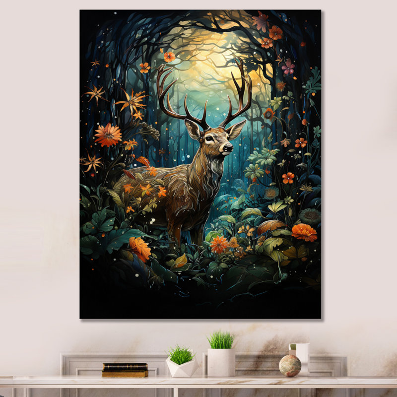 Rêve enchanté Palbosa Deer, H 20 po x l 12 po x P 1 po, Toile tendue
