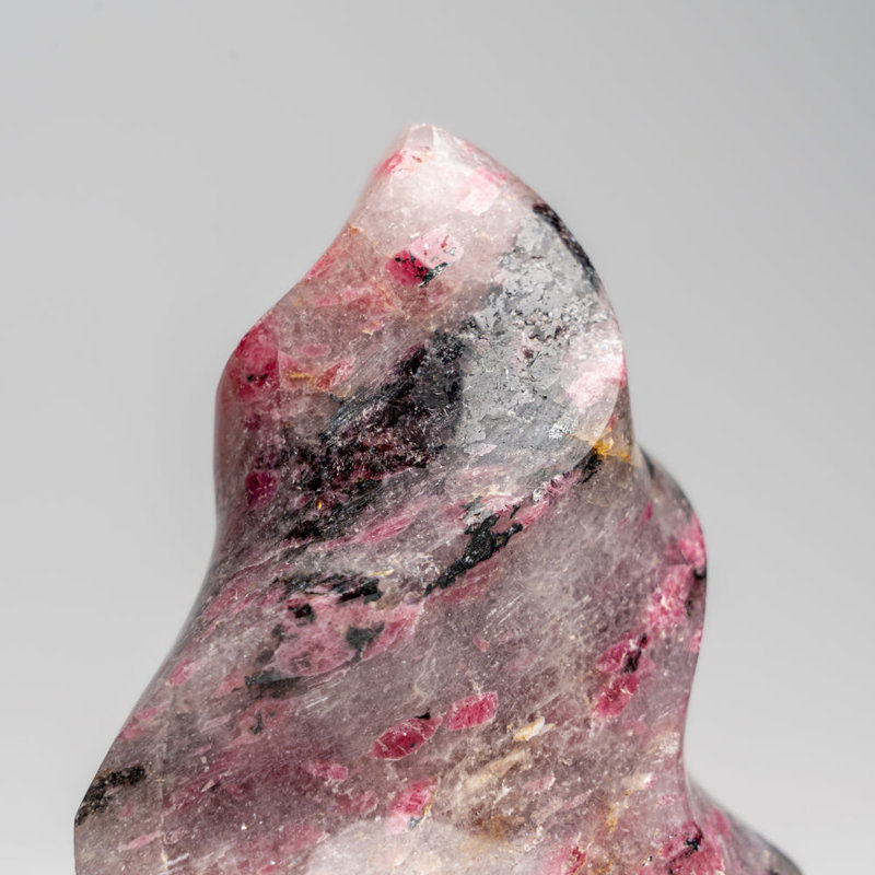 Polished Imperial Rhodonite Flame Freeform From Madagascar (1 Lbs), Blue/Black/Pink, 4" H x 3" W x 2.5" D