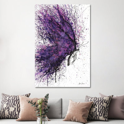 Purple Sky Butterfly by Ashvin Harrison - Print on Canvas