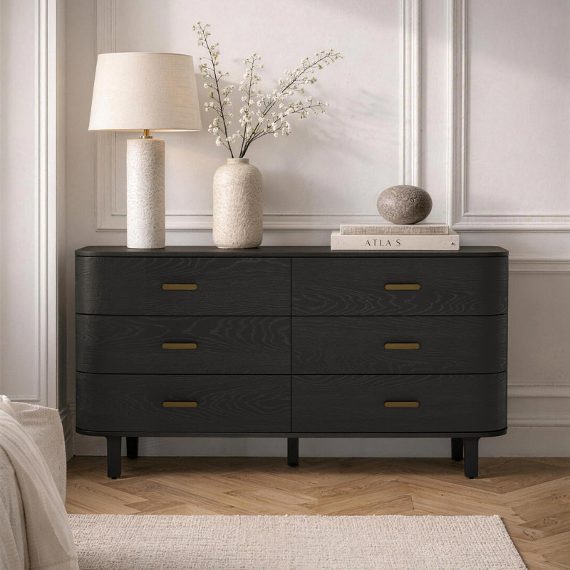 Commode double contemporaine 68 po Solara, Noir