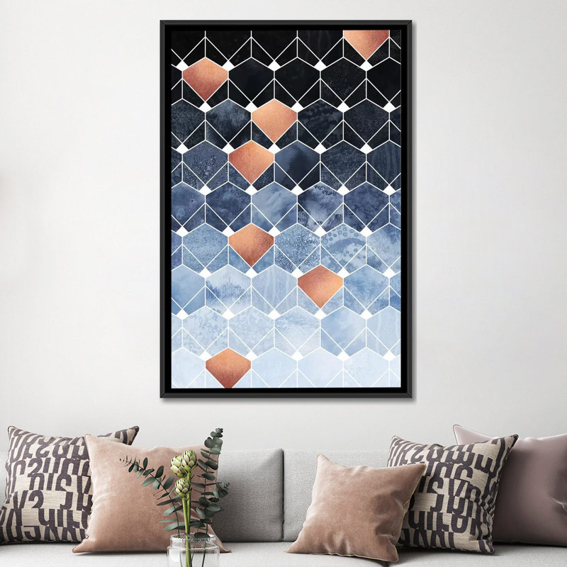 « cuivre diamants, rectangulaire » par elisabeth fredriksson, impression sur toile tendue, H 48 po x l 32 po x P 1,5 po