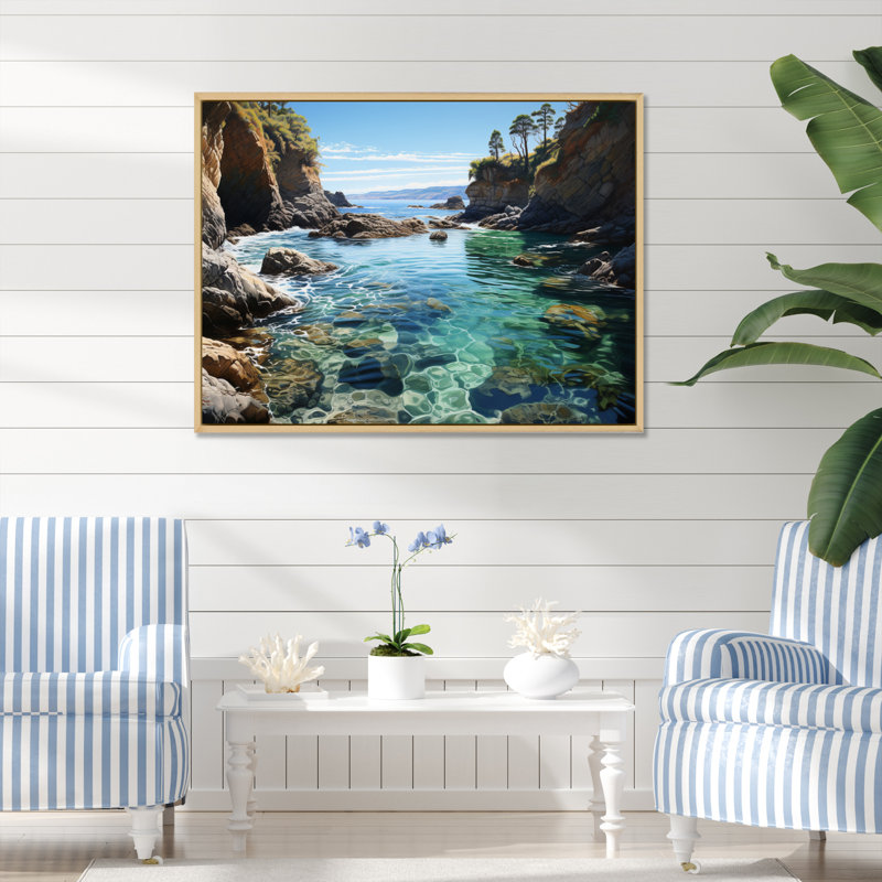 Bahiya Beach Rocky Retreat I, H 34 po x l 44 po x P 1,5 po, Cadre naturel flottant